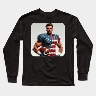 American Man NFL Football Player #9 Long Sleeve T-Shirt